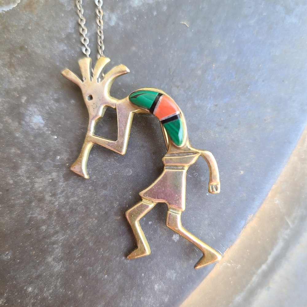 Kokopelli Sterling Navajo Pendant - Picture 7 of 7